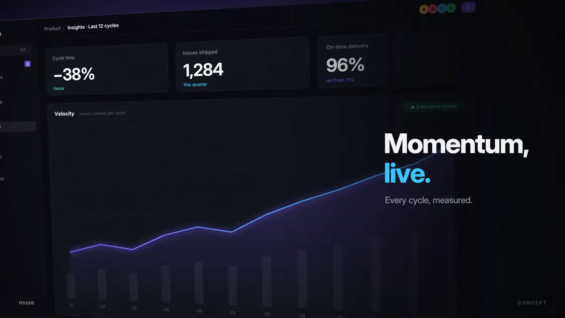 Frame from the Arcline launch film showing the live dashboard